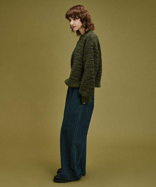 WETTEMPT(ウィテンプト)の「LOOPED JACQUARD TEXTURE KNIT / ループドジャカードテクスチャーニット(ニット/セーター・メンズ・カーキ/レッド・SMALL/MEDIUM/LARGE)」の20枚目の写真