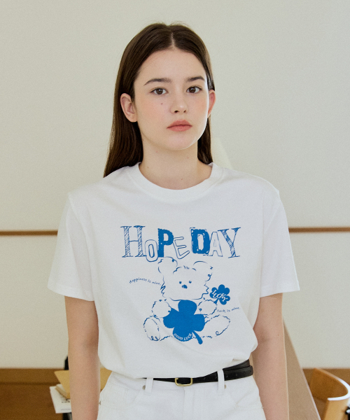 YUPPE(ヨッペ)の「HAPPY BEAR T-SHIRT_IVORY(Tシャツ/カットソー・レディース・その他・FREE)」の2枚目の写真