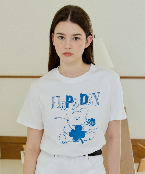 YUPPE(ヨッペ)の「HAPPY BEAR T-SHIRT_IVORY(Tシャツ/カットソー・レディース・その他・FREE)」の4枚目の写真