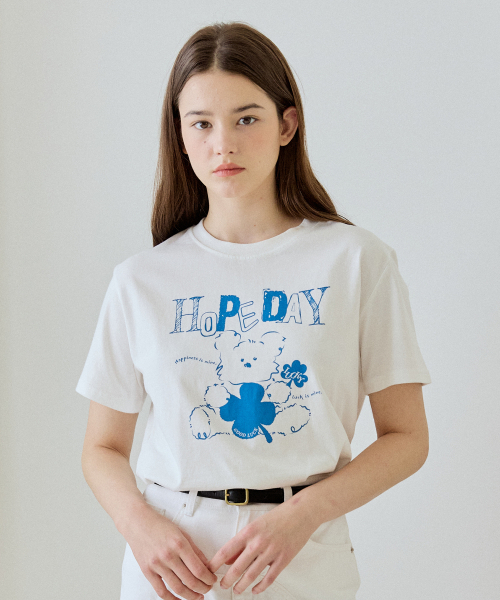 YUPPE(ヨッペ)の「HAPPY BEAR T-SHIRT_IVORY(Tシャツ/カットソー・レディース・その他・FREE)」の5枚目の写真