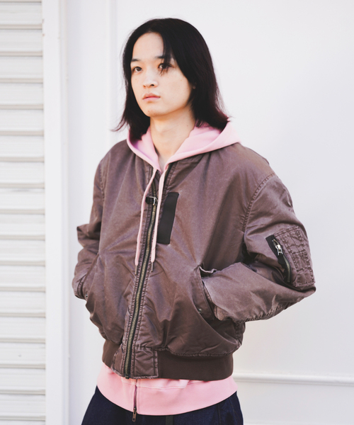 JOINT WORKS(ジョイントワークス)の「フェードナイロン パッファー MA-1 / Faded Nylon Puffer MA-1(MA-1・メンズ・ブラウン/ブラック・MEDIUM/LARGE)」の1枚目の写真