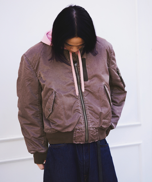 JOINT WORKS(ジョイントワークス)の「フェードナイロン パッファー MA-1 / Faded Nylon Puffer MA-1(MA-1・メンズ・ブラウン/ブラック・MEDIUM/LARGE)」の12枚目の写真