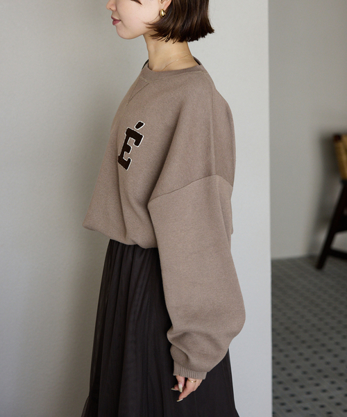 WEB限定カラー有り/追加3》サガラ刺繍スウェットライクニット（ニット