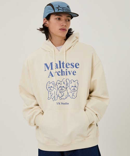 WaiKei（ワイケイ）の「マルチーズアーカイブライングラフィックフードパーカーアイボリー（パーカー・レディース・その他・2/1）」の2枚目の写真