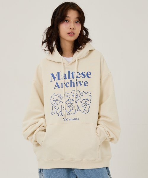 WaiKei（ワイケイ）の「マルチーズアーカイブライングラフィックフードパーカーアイボリー（パーカー・レディース・その他・2/1）」の4枚目の写真