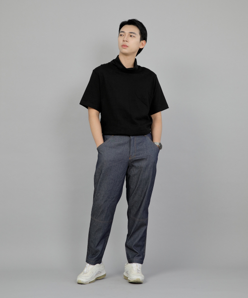 SAINTCREW(セントクルー)の「テーパードカットクロップハーフバンドパンツ TCH-326 ライトインディゴデニム BRS(デニムパンツ・メンズ・その他・MEDIUM/LARGE/X-LARGE)」の2枚目の写真