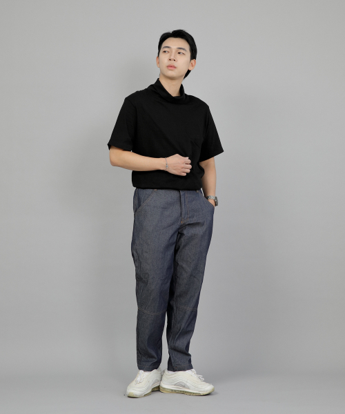 SAINTCREW(セントクルー)の「テーパードカットクロップハーフバンドパンツ TCH-326 ライトインディゴデニム BRS(デニムパンツ・メンズ・その他・MEDIUM/LARGE/X-LARGE)」の3枚目の写真