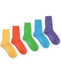 YARNWORKS（ヤーンワークス）の「[Vivid Color 5 Pack]WORK0-middle Basic Lip Socks（ソックス/靴下・メンズ）」