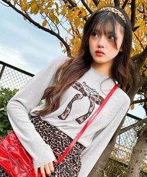 by LOVEiT | リボンパッチ長袖Tシャツ(Tシャツ/カットソー)