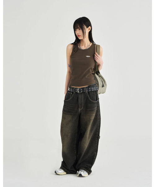 AEIAEIAE（エイエイエ）の「ウォッシュドデニムパンツ[ブラック]（デニムパンツ・レディース・その他・1/2）」の4枚目の写真