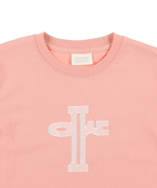 EPISODE UNTITLED(エピソードアンタイトルド)の「レースアップリケロゴクロップTシャツピンク(Tシャツ/カットソー・レディース・ピンク・FREE)」の4枚目の写真
