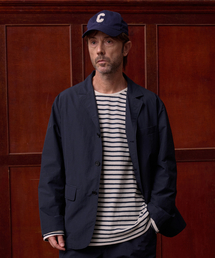 TLEYOUNG（トゥリョン）の「Striped Boat Neck T-Shirt, Navy（Tシャツ/カットソー）」