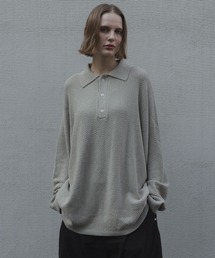 remer（リメール）の「ルーズドライニットポロシャツ（長袖）- loose dual yarn knit polo shirt（ポロシャツ）」