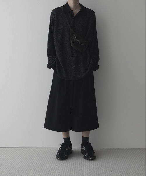 remer（リメール）の「ルーズドライニットポロシャツ（長袖）- loose dual yarn knit polo shirt（ポロシャツ・メンズ・オリーブ/ライトグレー/ブラック・LARGE/MEDIUM/SMALL/X-SMALL）」の16枚目の写真