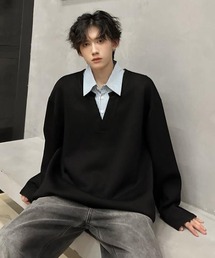 B.R.U | シャツレイヤード見えトップス(スウェット)