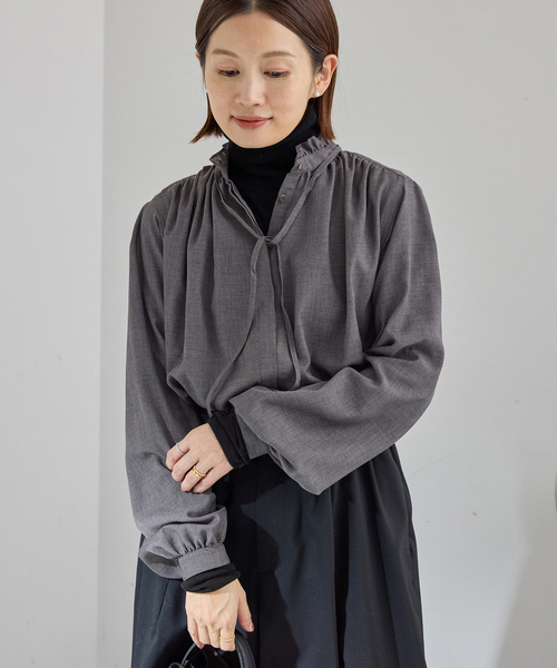 追加》TWフリルネックブラウス（シャツ/ブラウス）｜IENA（イエナ）の