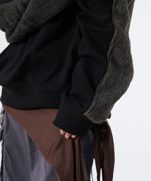 FTW（エフティダブリュー）の「KNIT DOCKING EYELET HOODIE（パーカー・レディース・チャコールグレー/ブラック・LARGE/MEDIUM/SMALL）」の7枚目の写真