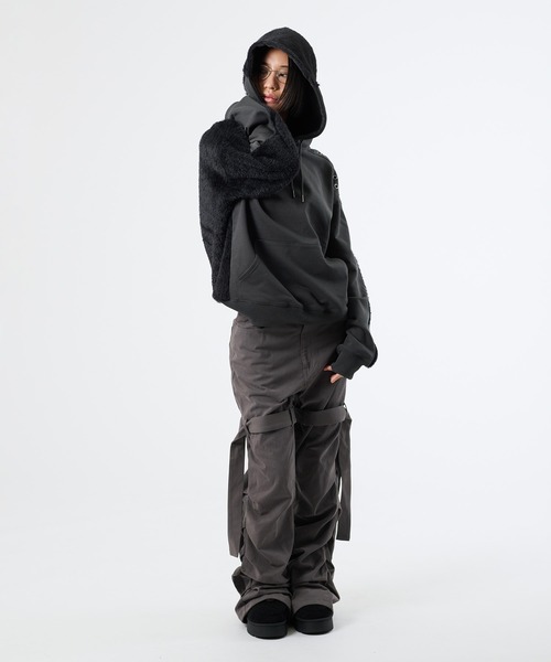 FTW（エフティダブリュー）の「KNIT DOCKING EYELET HOODIE（パーカー・レディース・チャコールグレー/ブラック・LARGE/MEDIUM/SMALL）」の22枚目の写真