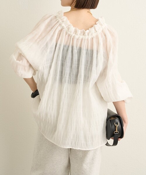 Omekashi（オメカシ）の「オフショルブラウス（シャツ/ブラウス・レディース・オフホワイト/ブラック・FREE）」の7枚目の写真