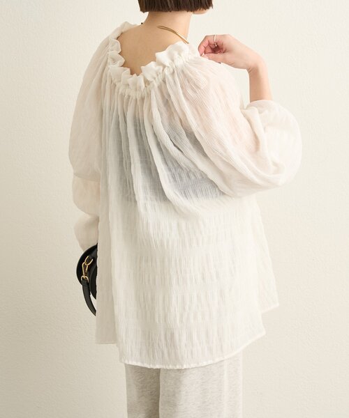 Omekashi（オメカシ）の「オフショルブラウス（シャツ/ブラウス・レディース・オフホワイト/ブラック・FREE）」の8枚目の写真