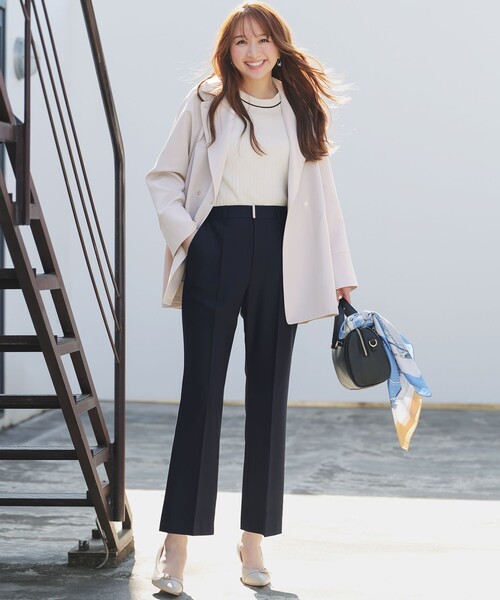 ANY SIS(エニィスィス)の「褒めらレディストレッチ セミフレア テーパードパンツ(その他パンツ・レディース・ネイビー系/ライトグリーン系9/ライトグレー系6/ベージュ系6/ネイビー系6・X-SMALL)」の4枚目の写真