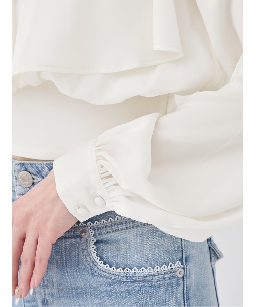 パールネックアメスリブラウス（シャツ/ブラウス）｜Darich