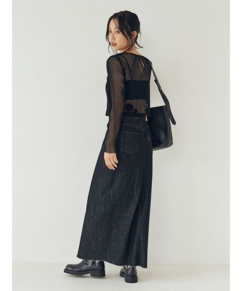 Ungrid(アングリッド)の「モチーフデザインメッシュロングスリーブTee(Tシャツ/カットソー・レディース・ブラック/アイボリー・FREE)」の8枚目の写真