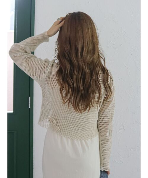 Ungrid(アングリッド)の「モチーフデザインメッシュロングスリーブTee(Tシャツ/カットソー・レディース・ブラック/アイボリー・FREE)」の11枚目の写真