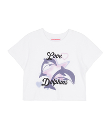 ラブリードルフィングラフィッククロップTシャツホワイト