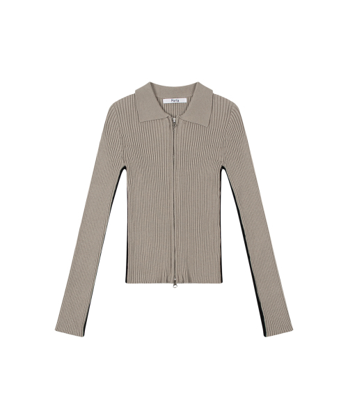 THEPORTA（ザ ポルタ）の「LINE RIBBED KNIT ZIP-UP, BEIGE（ニット/セーター・レディース・その他・ONE SIZE）」の2枚目の写真