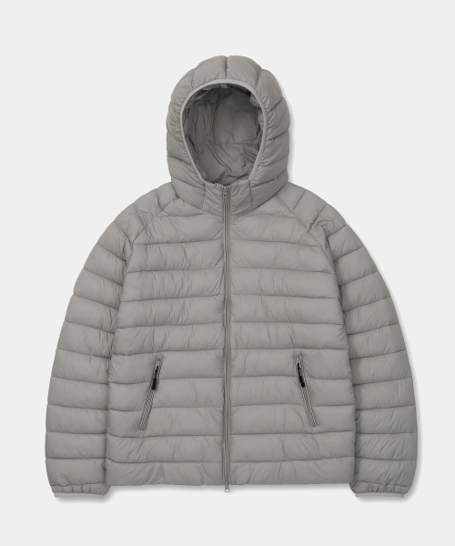EXCONTAINER(エックスコンテナ)の「ライトウェイトフードパディングジャケット(GREY)(ダウンベスト・メンズ・その他・SMALL/X-LARGE/LARGE/MEDIUM)」の1枚目の写真