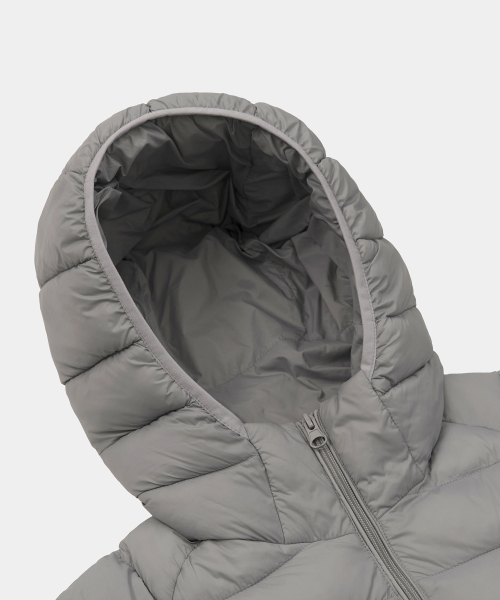 EXCONTAINER(エックスコンテナ)の「ライトウェイトフードパディングジャケット(GREY)(ダウンベスト・メンズ・その他・SMALL/X-LARGE/LARGE/MEDIUM)」の2枚目の写真