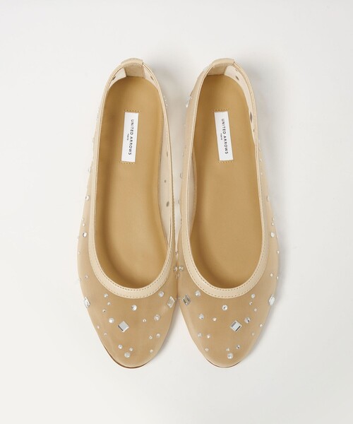 UNITED ARROWS(ユナイテッドアローズ)の「チュール ビジュー バレエシューズ(バレエシューズ・レディース・ブラック/ベージュ・38/37h/37/36h/36/35h/35)」の5枚目の写真