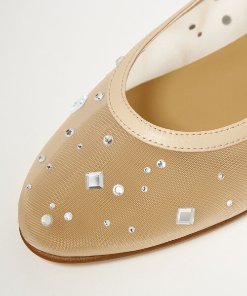 UNITED ARROWS(ユナイテッドアローズ)の「チュール ビジュー バレエシューズ(バレエシューズ・レディース・ブラック/ベージュ・38/37h/37/36h/36/35h/35)」の7枚目の写真