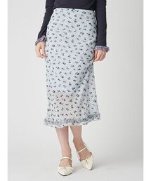 LILY BROWN（リリーブラウン）の「プリントシフォンバイアスミディスカート（スカート）」