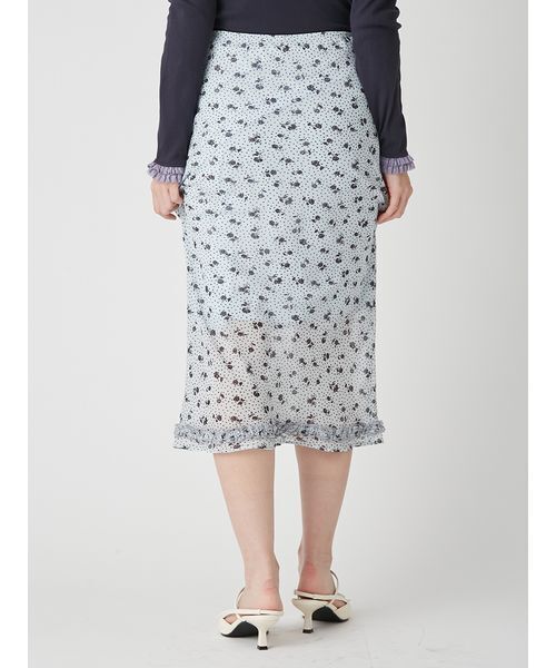 LILY BROWN（リリーブラウン）の「プリントシフォンバイアスミディスカート（スカート・レディース・ライトベージュ/サックスブルー/ネイビー・0/1）」の13枚目の写真