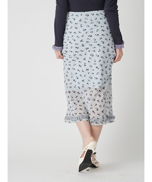 LILY BROWN（リリーブラウン）の「プリントシフォンバイアスミディスカート（スカート・レディース・ライトベージュ/サックスブルー/ネイビー・0/1）」の17枚目の写真