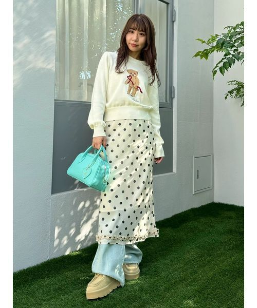 LILY BROWN（リリーブラウン）の「プリントシフォンバイアスミディスカート（スカート・レディース・ライトベージュ/サックスブルー/ネイビー・0/1）」の21枚目の写真