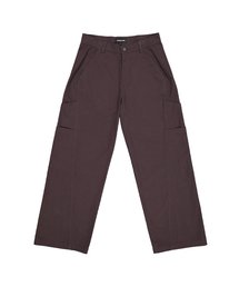WOOALONG（ウアロン）の「Layered side pocket cotton pants - DARK BROWN（その他パンツ）」
