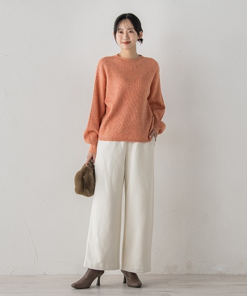 Droite lautreamont(ドロワットロートレアモン)の「HYPER FIT裏起毛ボンディングパンツ≪洗濯機で洗える≫(スウェットパンツ・レディース・オフホワイト/ブラック/ネイビー・M/S)」の9枚目の写真