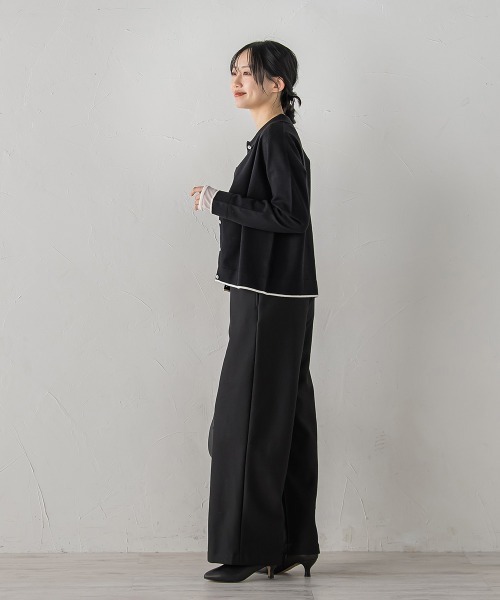 Droite lautreamont(ドロワットロートレアモン)の「HYPER FIT裏起毛ボンディングパンツ≪洗濯機で洗える≫(スウェットパンツ・レディース・オフホワイト/ブラック/ネイビー・M/S)」の21枚目の写真