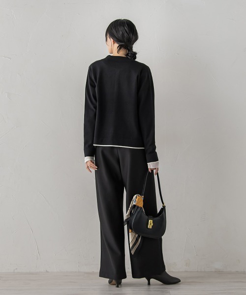 Droite lautreamont(ドロワットロートレアモン)の「HYPER FIT裏起毛ボンディングパンツ≪洗濯機で洗える≫(スウェットパンツ・レディース・オフホワイト/ブラック/ネイビー・M/S)」の22枚目の写真
