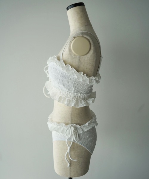 SANSeLF(サンセルフ)の「【SANSeLF】フリルシャーリングスイムウェア saws26s005(水着・レディース・ホワイト・M/L)」の5枚目の写真