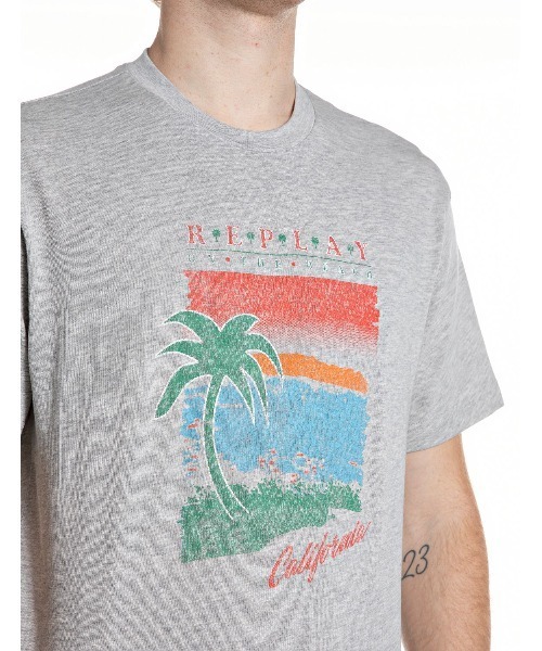REPLAY（リプレイ）の「コットンジャージCALIFORNIA Tシャツ（Tシャツ/カットソー・メンズ・霜降りグレー・X-LARGE/MEDIUM/LARGE/SMALL）」の2枚目の写真