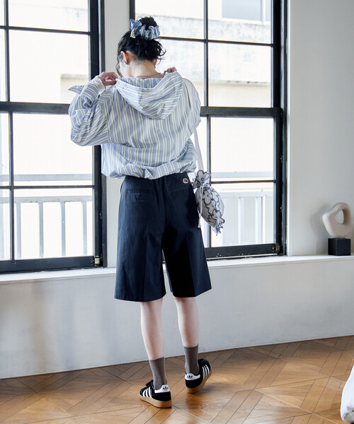 FREAK'S STORE(フリークスストア)の「<新色追加>FRUIT OF THE LOOM × FREAK'S STORE/フルーツオブザルーム 別注 ロゴベルト付き ツイル ショートパンツ/トリミング(その他パンツ・レディース・ピンク/ベージュ/ネイビー/オリーブ・SMALL/MEDIUM)」の22枚目の写真