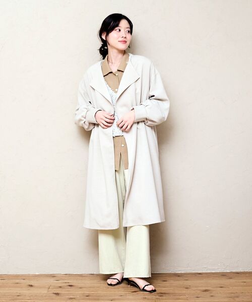 le.coeur blanc（ルクールブラン）の「タンブラーオックスノーカラーコート（ノーカラーコート・レディース・グレイッシュベージュ・38）」の2枚目の写真