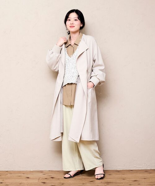 le.coeur blanc（ルクールブラン）の「タンブラーオックスノーカラーコート（ノーカラーコート・レディース・グレイッシュベージュ・38）」の3枚目の写真