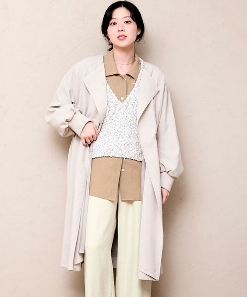 le.coeur blanc（ルクールブラン）の「タンブラーオックスノーカラーコート（ノーカラーコート・レディース・グレイッシュベージュ・38）」の7枚目の写真