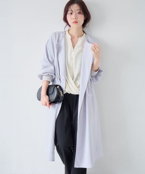 le.coeur blanc(ルクールブラン)の「タンブラーオックスノーカラーコート(ノーカラーコート・レディース・グレイッシュベージュ/サックスブルー/ネイビー・38)」の17枚目の写真