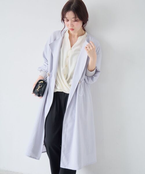 le.coeur blanc(ルクールブラン)の「タンブラーオックスノーカラーコート(ノーカラーコート・レディース・グレイッシュベージュ/サックスブルー/ネイビー・38)」の18枚目の写真